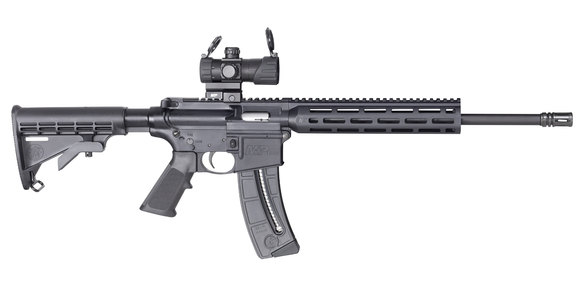 Smith & Wesson M&P15-22 Sport OR semi-automatic .22 LR rifle in matte black with 16.5-inch barrel
