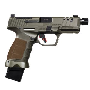 SAR Arms SAR9 SOCOM CPT 9mm semi-automatic pistol in OD Green with threaded barrel and optic-ready slide