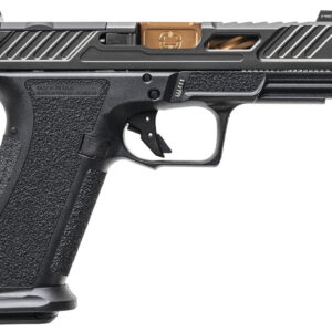 Shadow Systems XR920 Elite 9mm pistol in black and bronze with optic-cut slide and threaded barrel