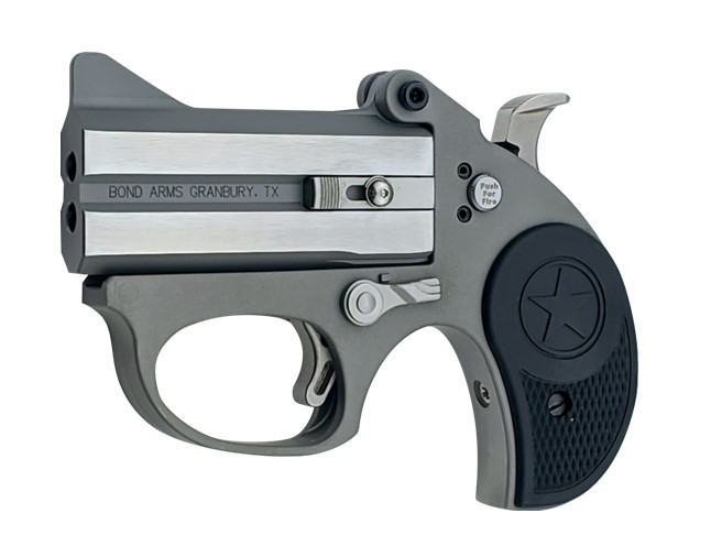 Bond Arms Stinger .22 LR stainless derringer with 3-inch barrel and crossbolt safety, right side view