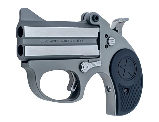 Bond Arms Stinger .380 ACP stainless steel derringer with 3-inch barrel, break-open action, shown closed