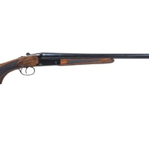 Pointer SXS 20 gauge side-by-side shotgun with 28-inch barrel and wood stock, right-side view