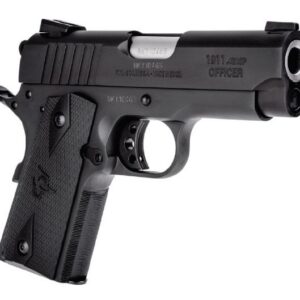 Taurus 1911 Officer semi-auto pistol in .45 ACP with 3.5-inch barrel and black finish, right-side profile view
