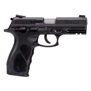 Taurus TH10 10mm semi-auto pistol with black frame, 4.25-inch matte stainless barrel, and adjustable sights