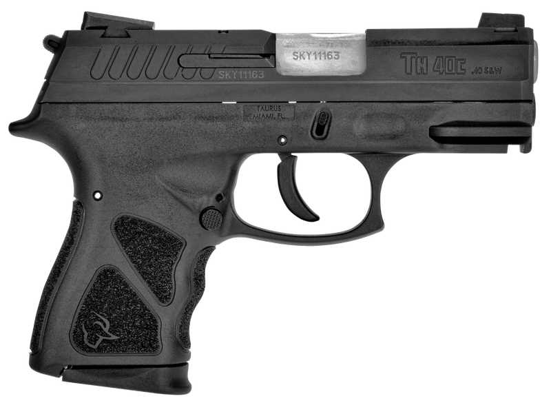 Taurus TH40 Compact .40 S&W semi-auto pistol in black with 3.54-inch barrel and Novak adjustable sights