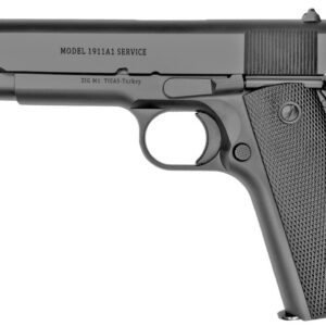 Tisas 1911A1 Service semi-auto pistol in 9mm with 5-inch barrel and black finish, right-side profile view