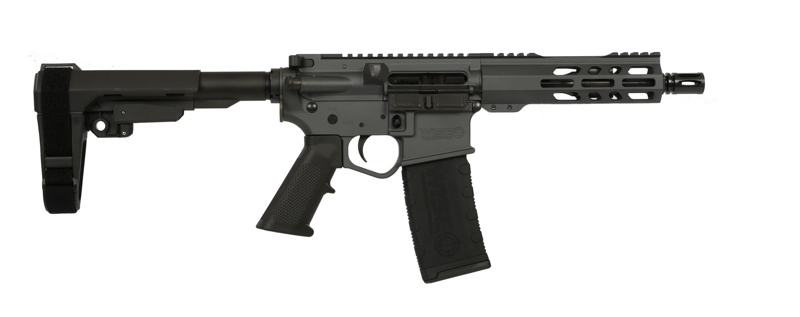 Wise Arms WA-15B 300 Blackout AR pistol with 7.5 inch barrel and SBA3 brace in gray finish