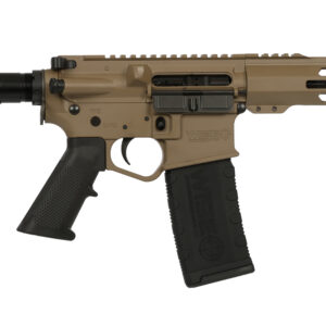 Wise Arms WA-15B 5.56 NATO AR pistol in flat dark earth finish with 7.5-inch barrel and SBA3 pistol stabilizing brace