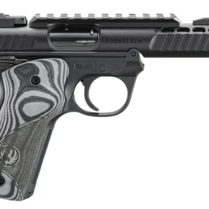 RUGER MRK IV 22/45 LITE 22LR 4.4" BARREL, BLACK ANODIZED, OVERSIZD HOGUE GRIP PLATES 2-10RD MAGS