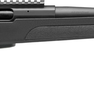 Stevens Model 334 bolt-action rifle in .243 Winchester with 20-inch matte black barrel and black synthetic stock