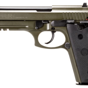 Taurus PT92 full-size 9mm semi-auto pistol in OD Green with 5-inch barrel and adjustable rear sights