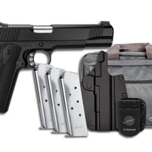Kimber Custom LW .45 ACP 1911 pistol in black with optic-ready serrated slide and beavertail safety