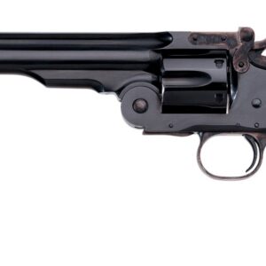 Taylor's and Company Schofield single-action revolver in .38 Special with 7-inch blued barrel and walnut-style grip