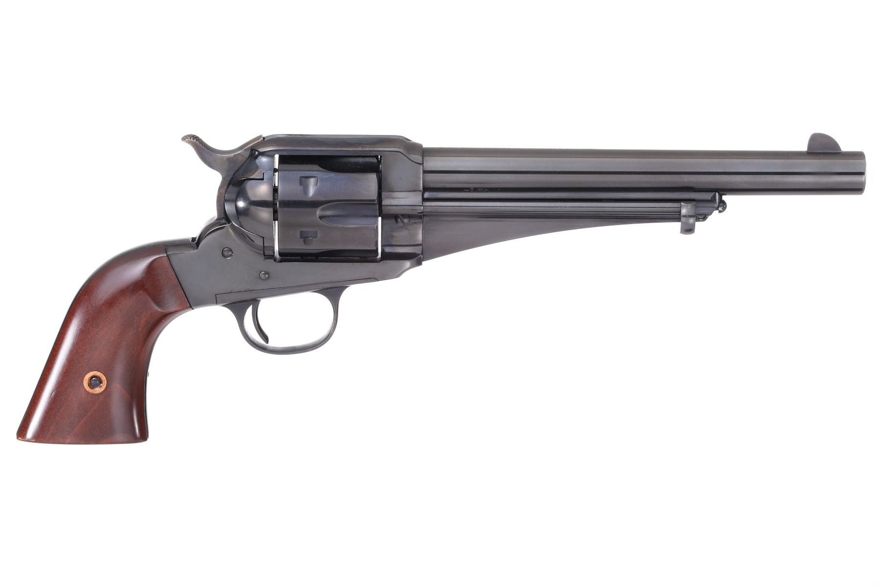 Taylor's & Company 1875 Outlaw single action revolver in 9mm with 7.5 inch blued barrel and wood grips