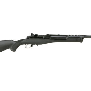 Ruger Mini-14 Ranch Rifle model 5855 in .223 Rem with blued barrel and black synthetic stock, right-side view