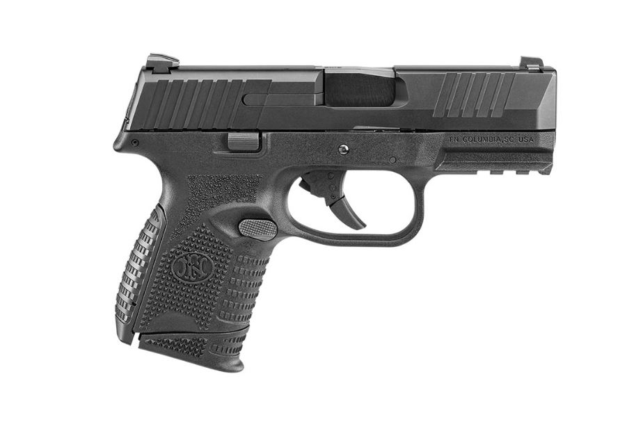 FN 509C compact 9mm striker-fired pistol in black with 3.7-inch barrel and HiViz front sight