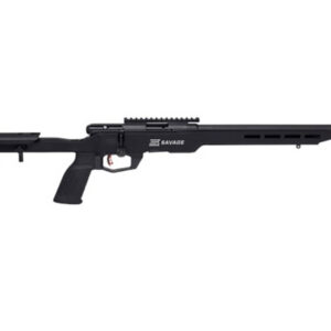 Savage B22 Precision .22 LR bolt-action rifle with 18-inch threaded matte black barrel and 10-round rotary magazine