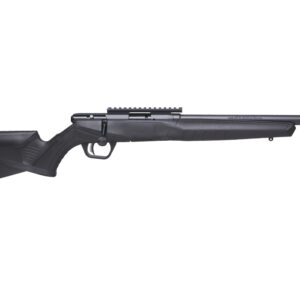 Savage B22 Magnum FVSR bolt-action rifle in .22 WMR with 16.25-inch threaded barrel and black stock