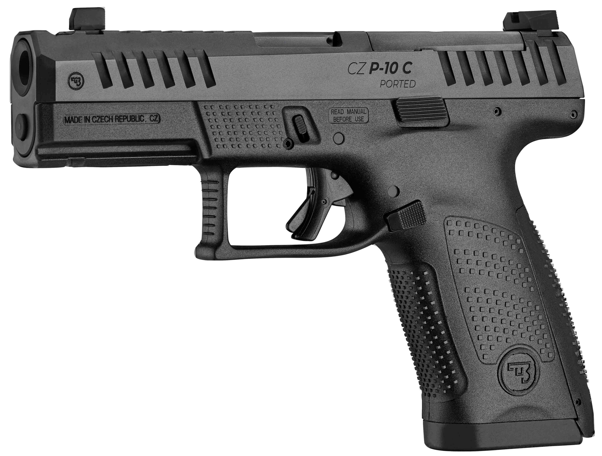 CZ P-10 C OR Ported 9mm Semi-Auto Pistol, Black, 17+1 Capacity
