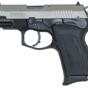 Bersa TPR9C Compact 9mm duotone semi-auto pistol with silver slide and 13-round magazine