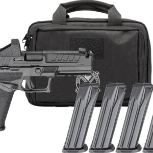 Springfield Armory Echelon Compensated 9mm pistol with integrated compensator and optic-ready slide, shown in black finish