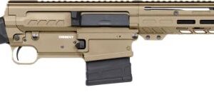 CMMG Dissent BR3 semi-automatic rifle in .308 Winchester with 16.1-inch barrel and Coyote Tan finish, right-side profile view