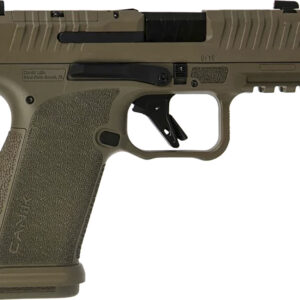 Canik METE MC9 Prime 9mm semi-auto pistol in Flat Dark Earth with optic-cut slide and night sights