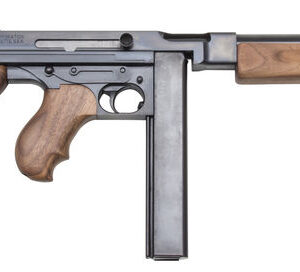 Auto-Ordnance M1 Carbine semi-auto rifle in .45 ACP with blued barrel and black furniture, right side view