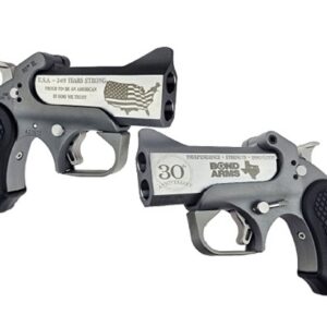 Bond Arms Rowdy XL 30th Anniversary stainless steel derringer in .45 Long Colt/.410 bore with 3-inch barrel, right-side view