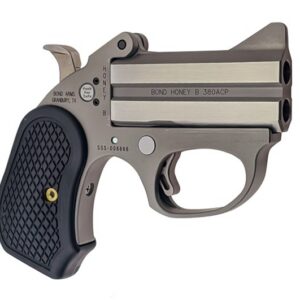 Bond Arms Honey-B .22 Magnum stainless derringer with 3-inch barrel and extended grip, right-side view