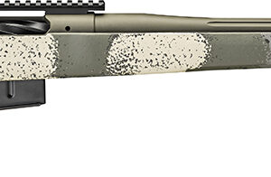 Springfield Armory Waypoint bolt-action rifle in .300 Winchester Magnum with 24-inch Graphite Black Cerakote barrel and fixed green stock