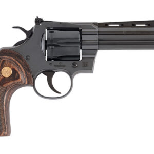 Colt Python .357 Magnum revolver with 5-inch blued barrel and adjustable rear sights, right side profile