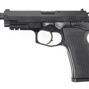 Bersa TPR9 9mm semi-auto pistol with matte finish and 4.25-inch threaded barrel, right-side profile view