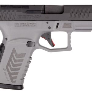 Derya Arms DY9Z 9mm semi-automatic pistol in gray and black with optic-ready serrated slide and fiber optic sights
