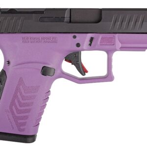 Derya Arms DY9Z 9mm semi-automatic pistol in purple and black two-tone finish with optic-ready serrated slide