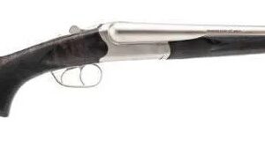 Heritage Manufacturing Badlander .410 bore side-by-side shotgun with nickel finish and wood stock, 18-inch barrel