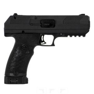 Hi-Point JXP 10mm semi-automatic pistol in matte black with serrated slide and adjustable 3-dot sights