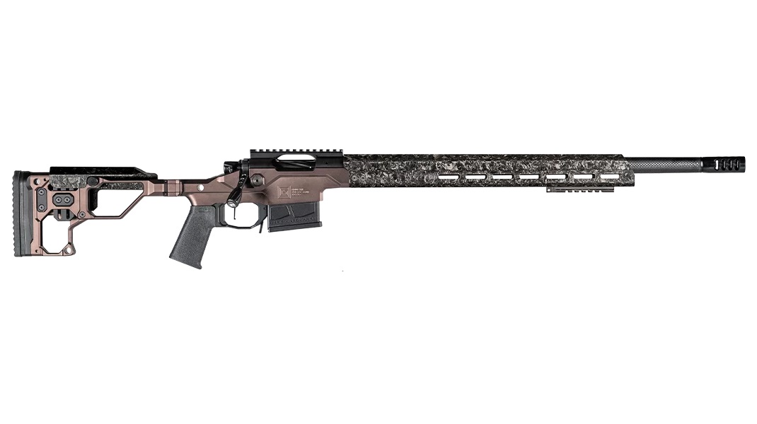 Christensen Arms MPR 7mm PRC bolt-action chassis rifle with 26-inch barrel in brown finish, right-side profile view