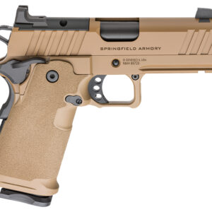 Springfield Armory DS Prodigy 9mm Coyote Brown 4.25-inch compensated pistol with optic-ready slide and fiber optic front sight