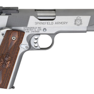 Springfield Armory 1911 Target .45 ACP stainless steel pistol with wood grips and 5-inch barrel