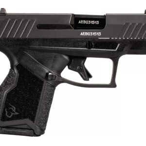 Taurus GX4 9mm semi-auto pistol in black and graphene gray finish with serrated slide and compact frame