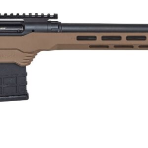 Savage 110 Precision bolt action rifle in .300 Winchester Magnum with 24-inch matte black threaded barrel and black chassis stock