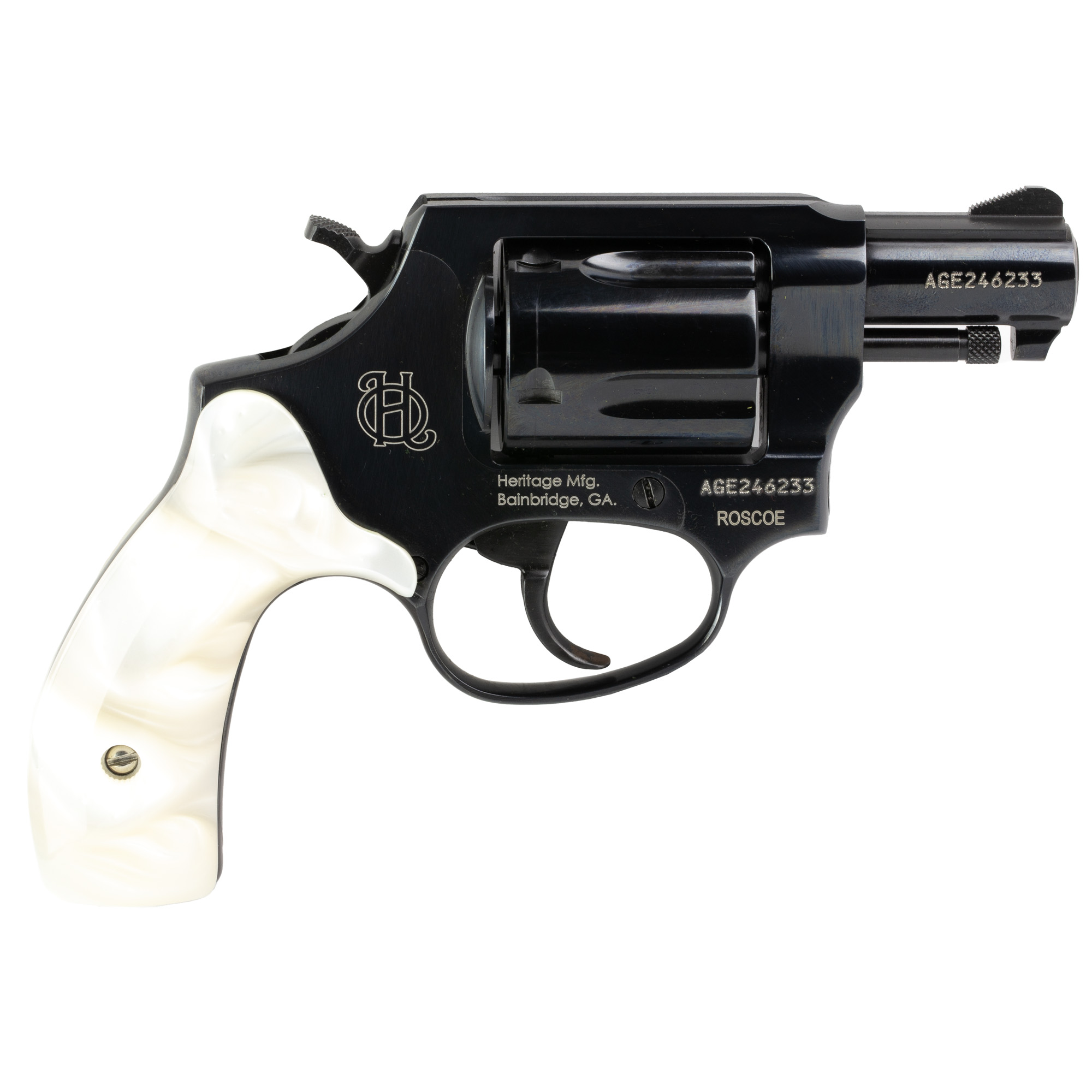 HERITAGE MANUFACTURING ROSCOE 38SPL BL/PEARL 2" 5RD