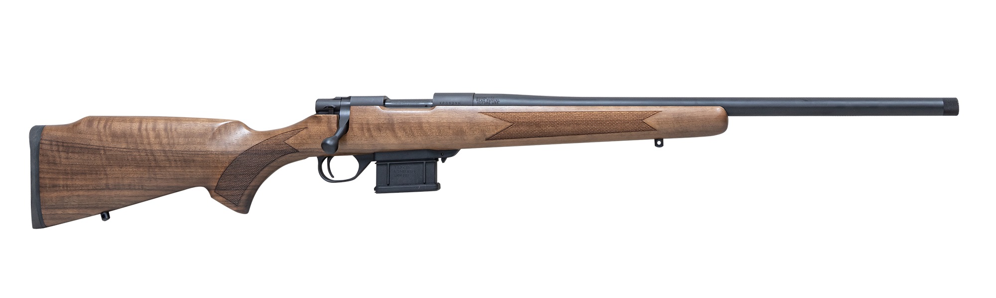 Howa Mini Hunter bolt-action rifle in 6mm ARC with 20-inch heavy barrel, right-side profile view
