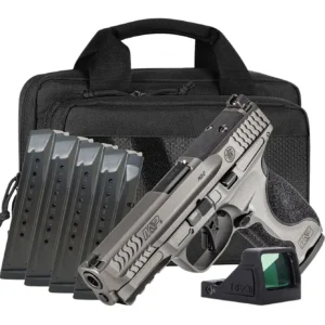SMITH & WESSON M&P9 M2.0 METAL NTS CARRY ON BUNDLE 4.25" 5-17RD MAGS VIRIDIAN OPTIC, SAVIOR BAG