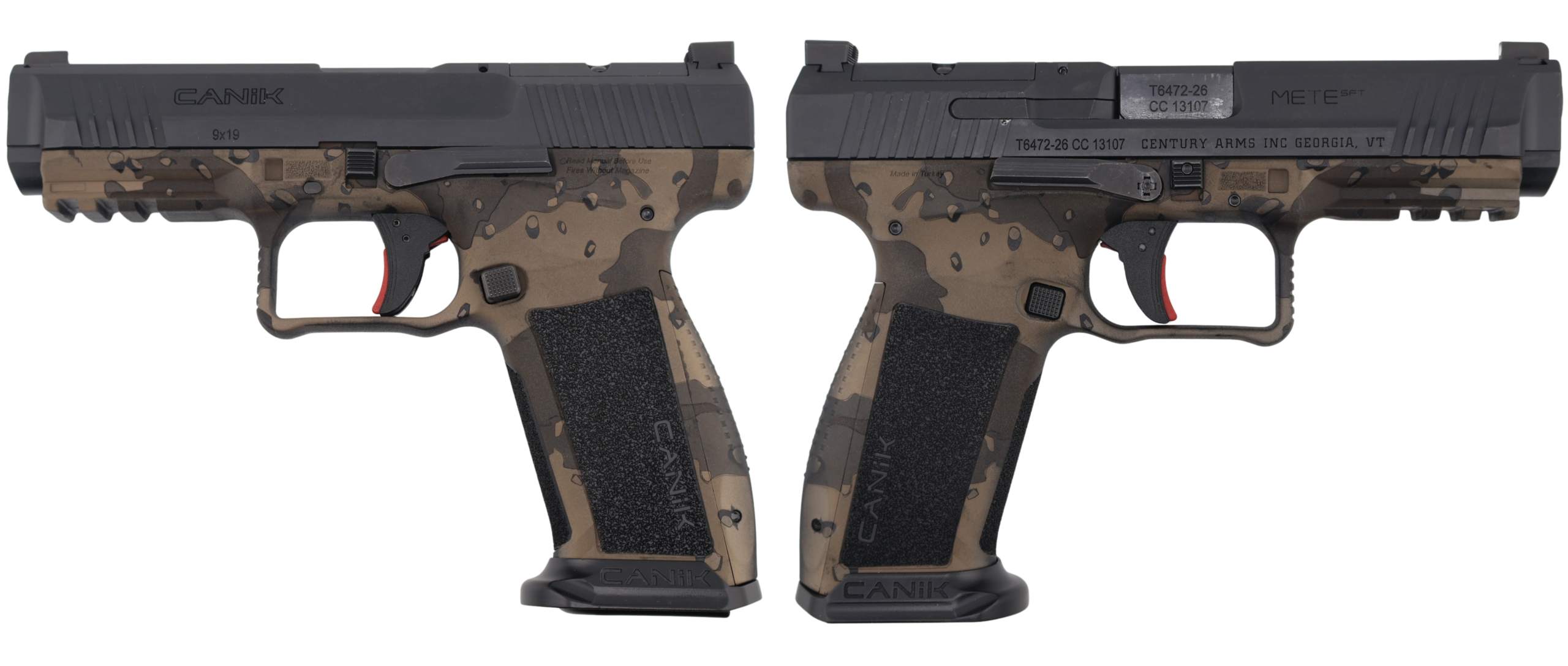CANIK METE SFT ONE SERIES 9MM CHOCOLATE CHIP CAMO PSTL 4.46 BRL 1-18RD MAG